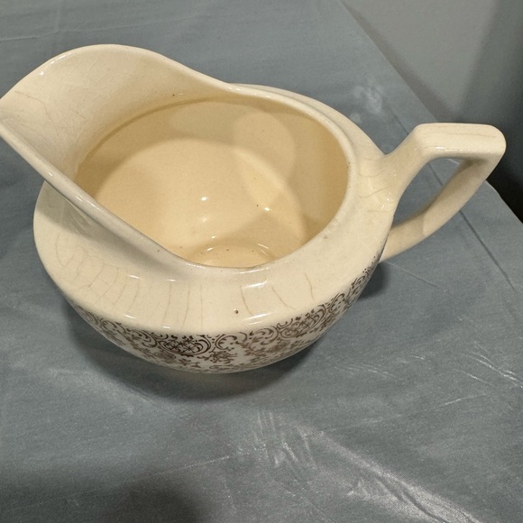 Vintage Creamer & Sugar Bowl Set Floral Gold Scroll Cottagecore - Picture 4 of 7